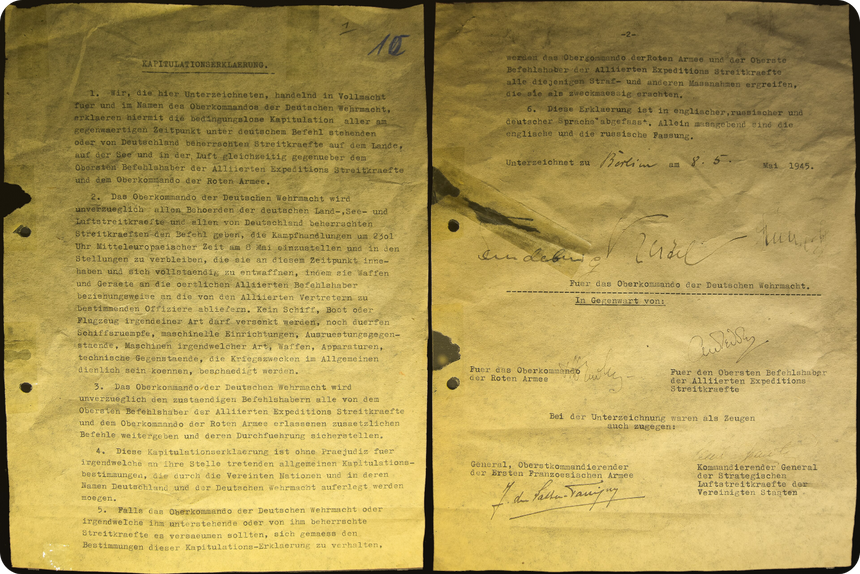 Акт о капитуляции Германии от 8 мая 1945 года. Музей «Берлин-Карлсхорст»